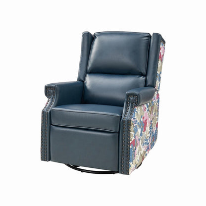 Poltrona reclinabile girevole Amelia Transitional in pelle PU con cuciture floreali di HULALA HOME