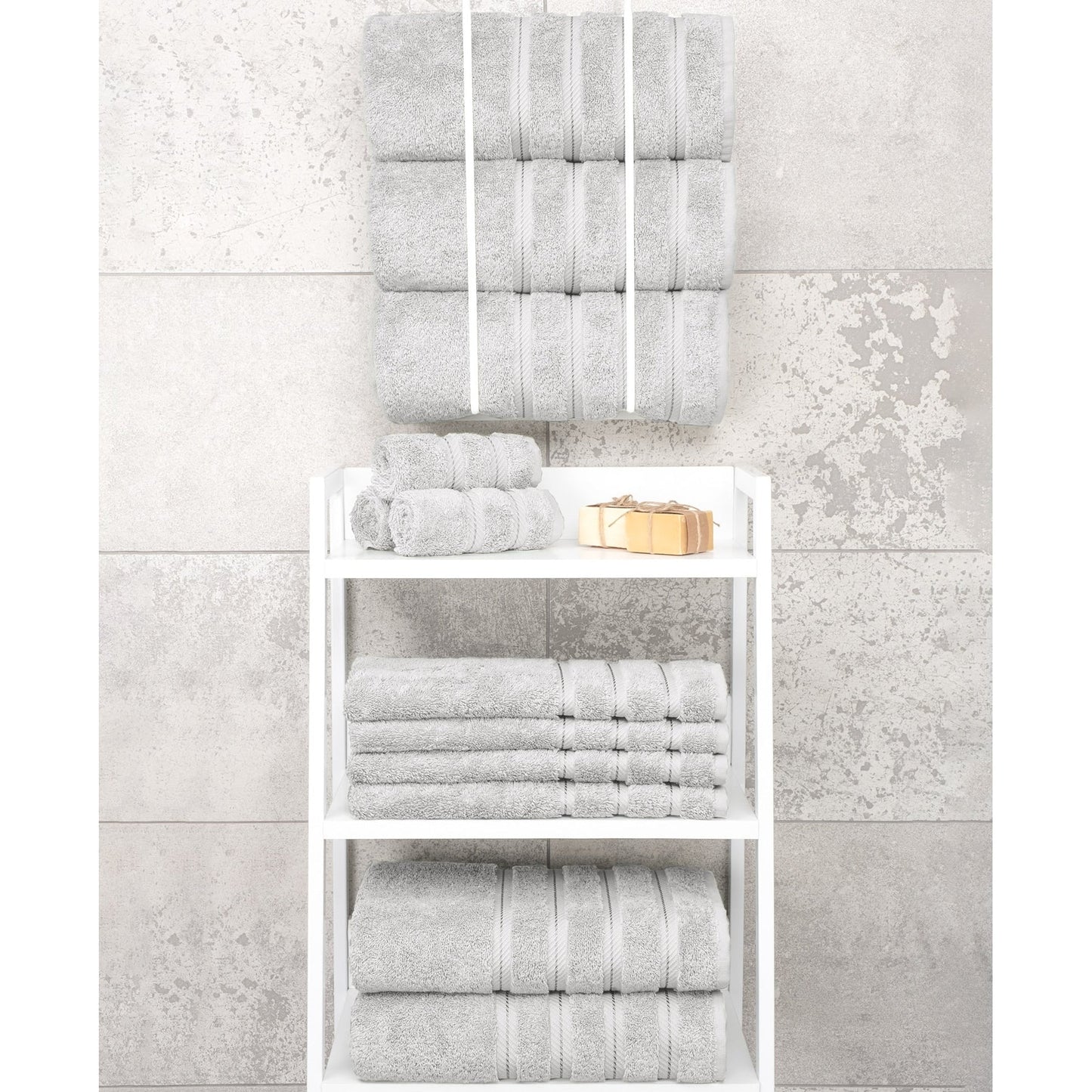Asciugamani da bagno turchi in lino morbido americano 100% cotone, grandi, confezione da 4, set da bagno di qualità per spa e hotel di lusso