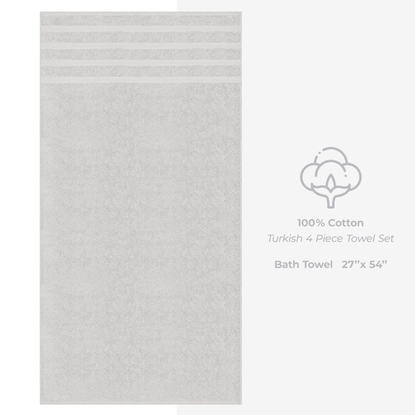 Asciugamani da bagno turchi in lino morbido americano 100% cotone, grandi, confezione da 4, set da bagno di qualità per spa e hotel di lusso