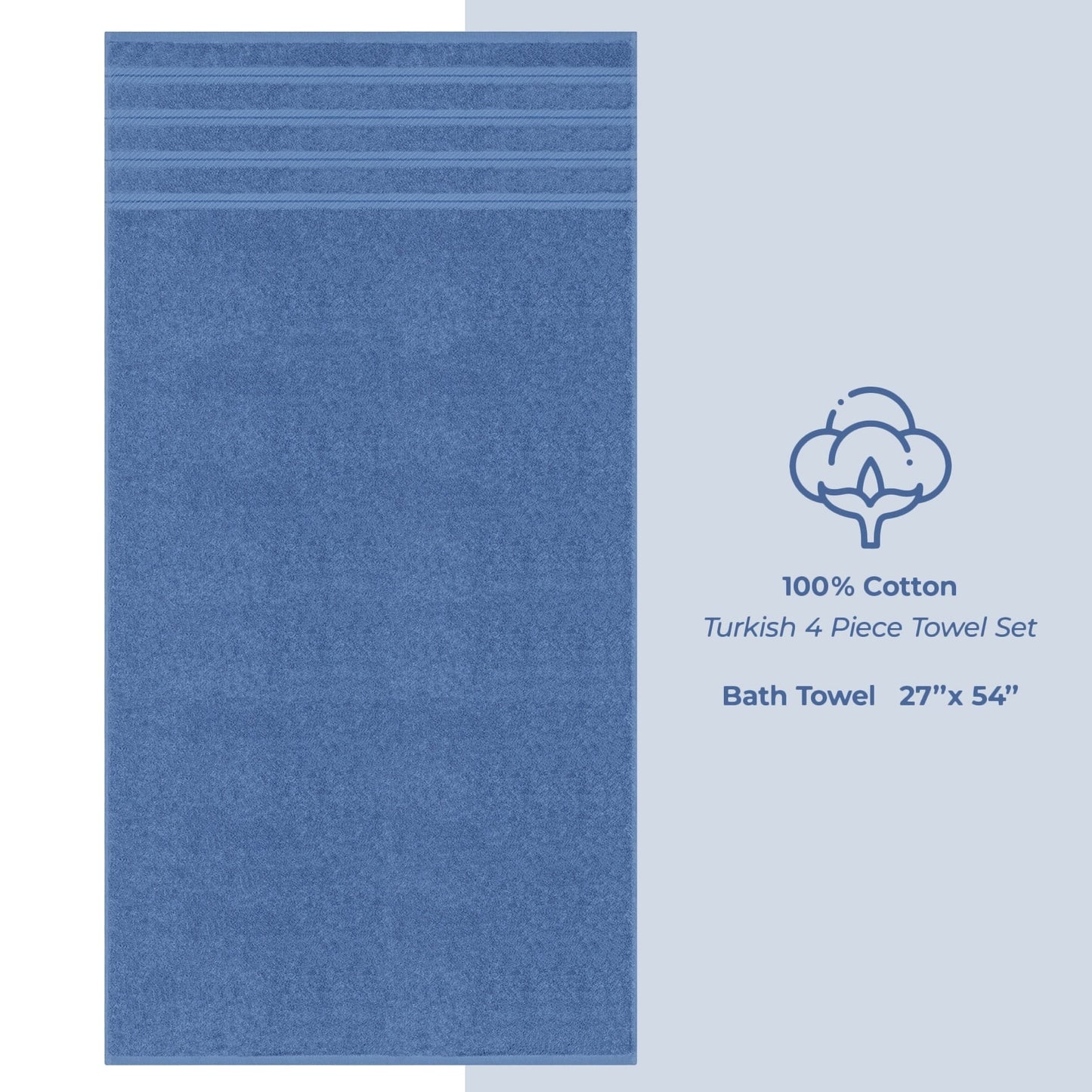 Asciugamani da bagno turchi in lino morbido americano 100% cotone, grandi, confezione da 4, set da bagno di qualità per spa e hotel di lusso