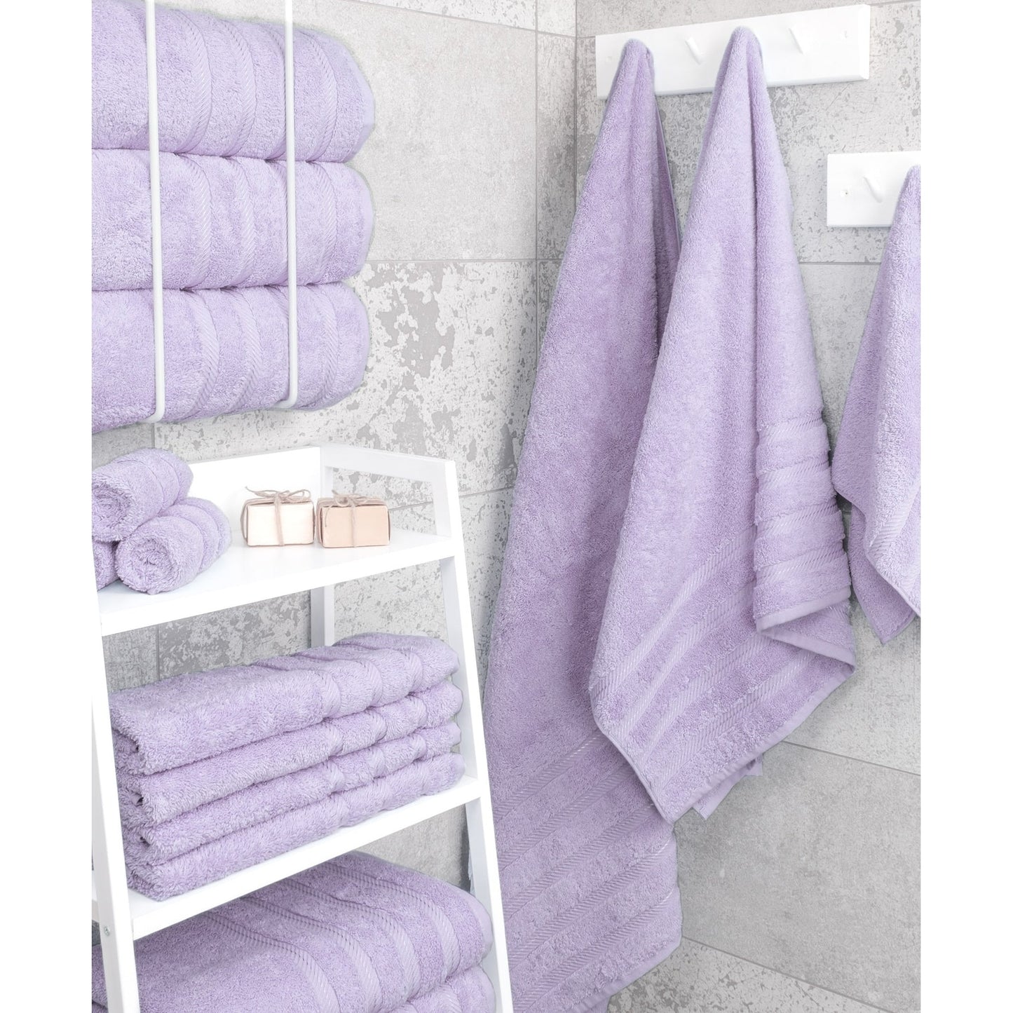 Asciugamani da bagno turchi in lino morbido americano 100% cotone, grandi, confezione da 4, set da bagno di qualità per spa e hotel di lusso