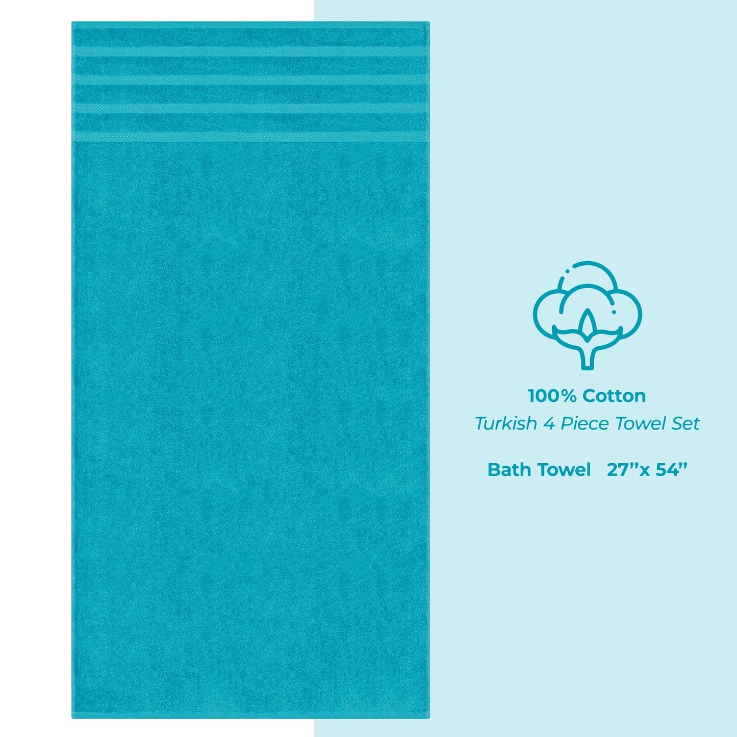 Asciugamani da bagno turchi in lino morbido americano 100% cotone, grandi, confezione da 4, set da bagno di qualità per spa e hotel di lusso