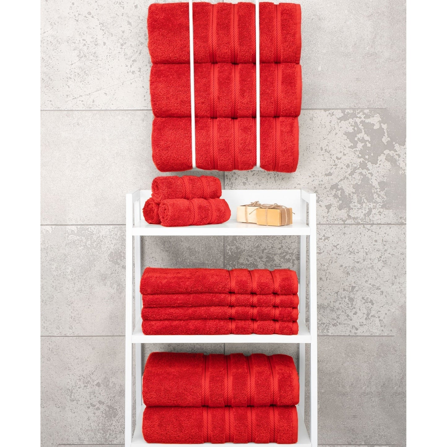 Asciugamani da bagno turchi in lino morbido americano 100% cotone, grandi, confezione da 4, set da bagno di qualità per spa e hotel di lusso
