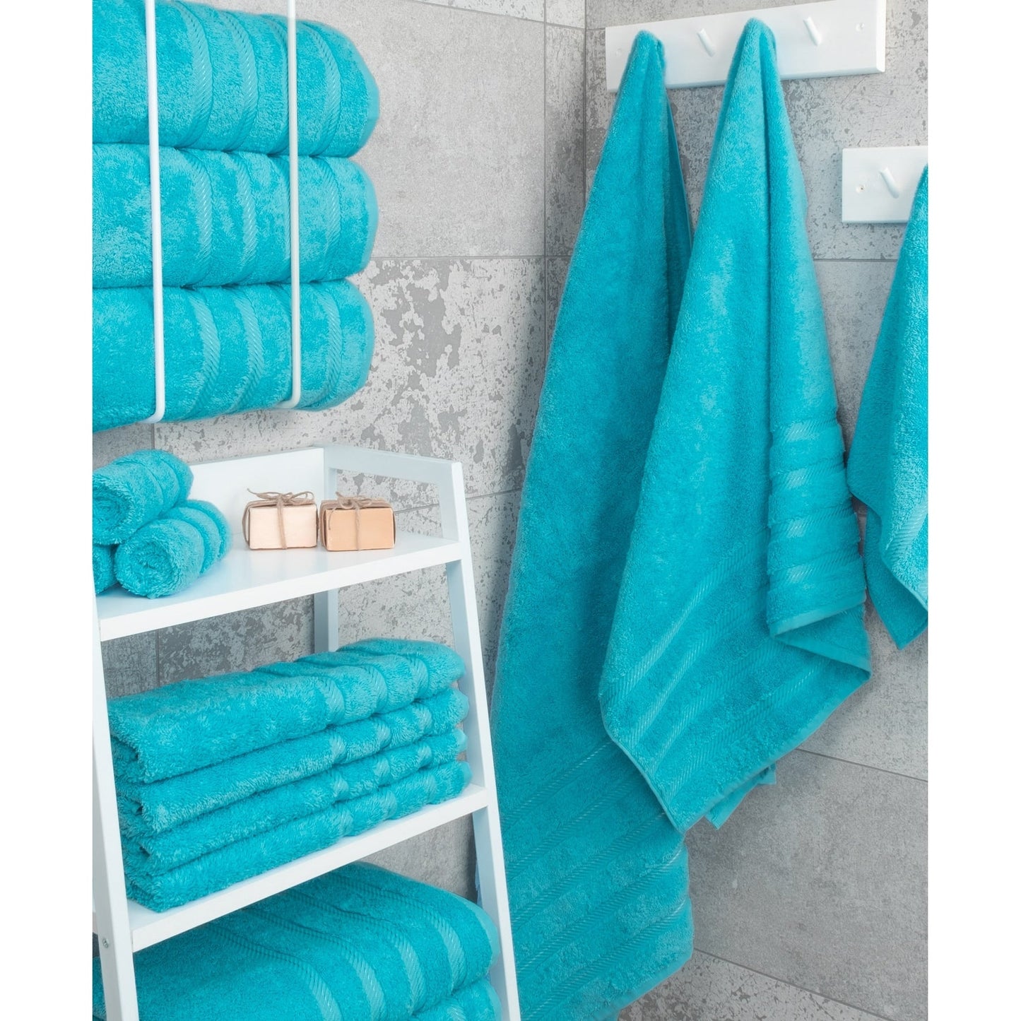 Asciugamani da bagno turchi in lino morbido americano 100% cotone, grandi, confezione da 4, set da bagno di qualità per spa e hotel di lusso