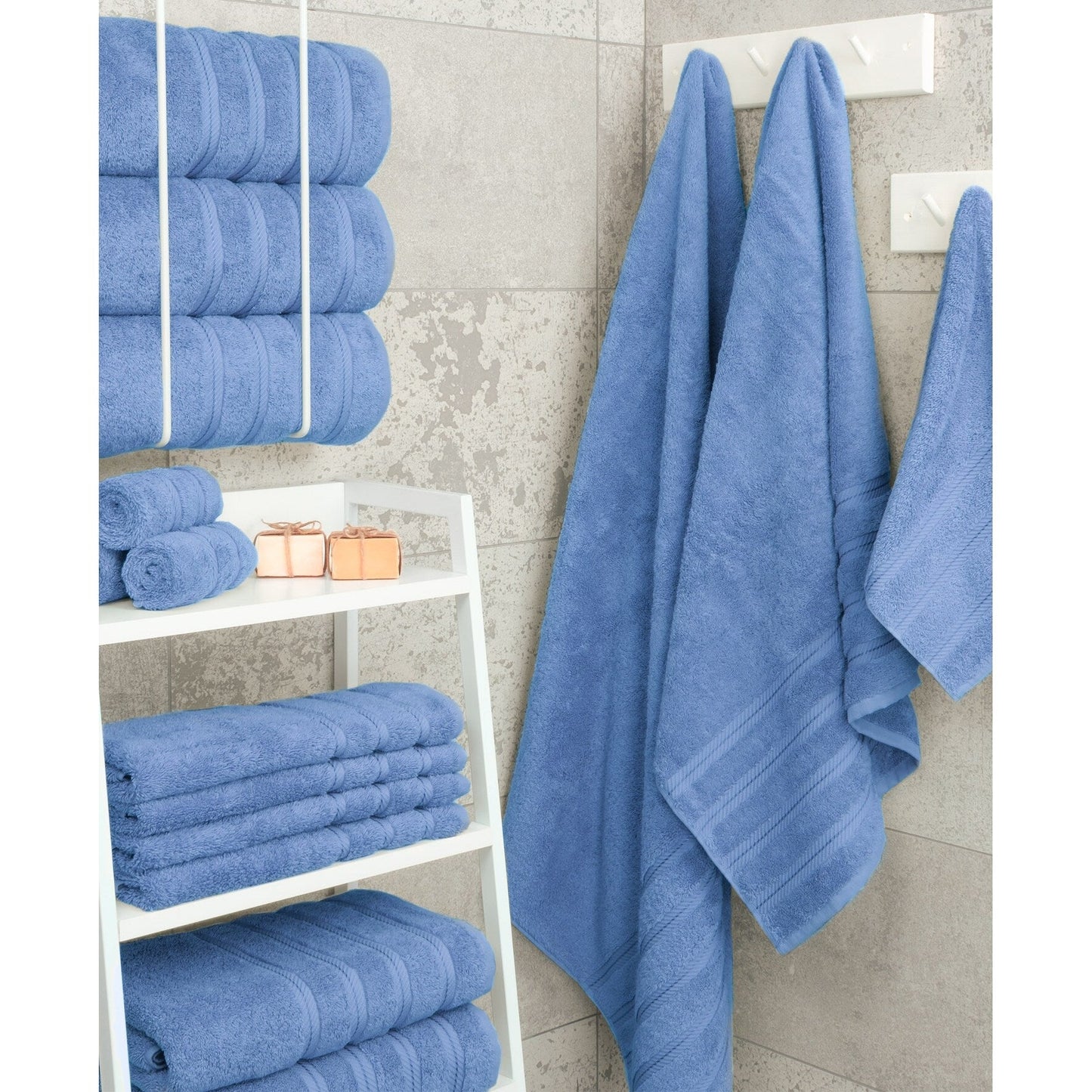 Asciugamani da bagno turchi in lino morbido americano 100% cotone, grandi, confezione da 4, set da bagno di qualità per spa e hotel di lusso