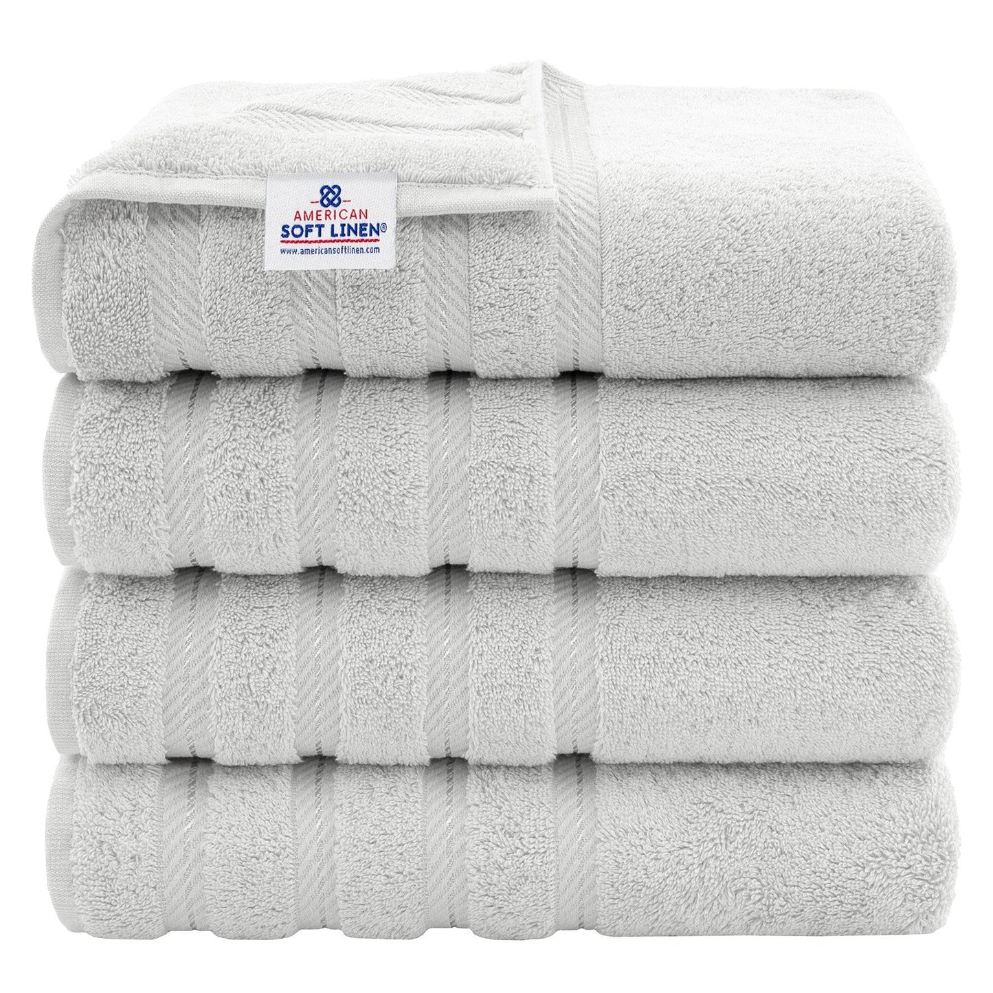 Asciugamani da bagno turchi in lino morbido americano 100% cotone, grandi, confezione da 4, set da bagno di qualità per spa e hotel di lusso
