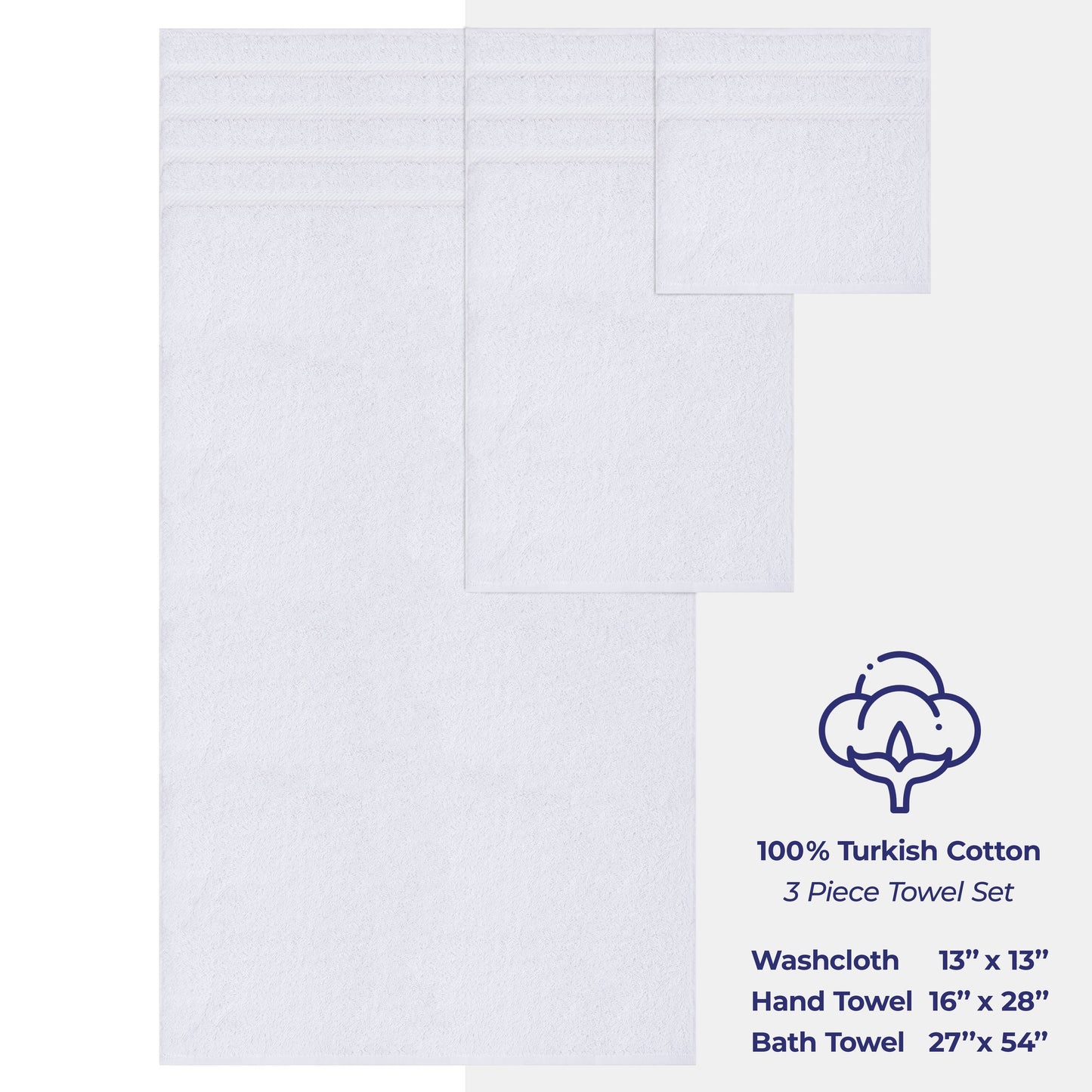 Set di asciugamani da bagno da 3 pezzi, 100% cotone, asciugamani da bagno turco di lusso, asciugamani per il viso extra large, set in saldo