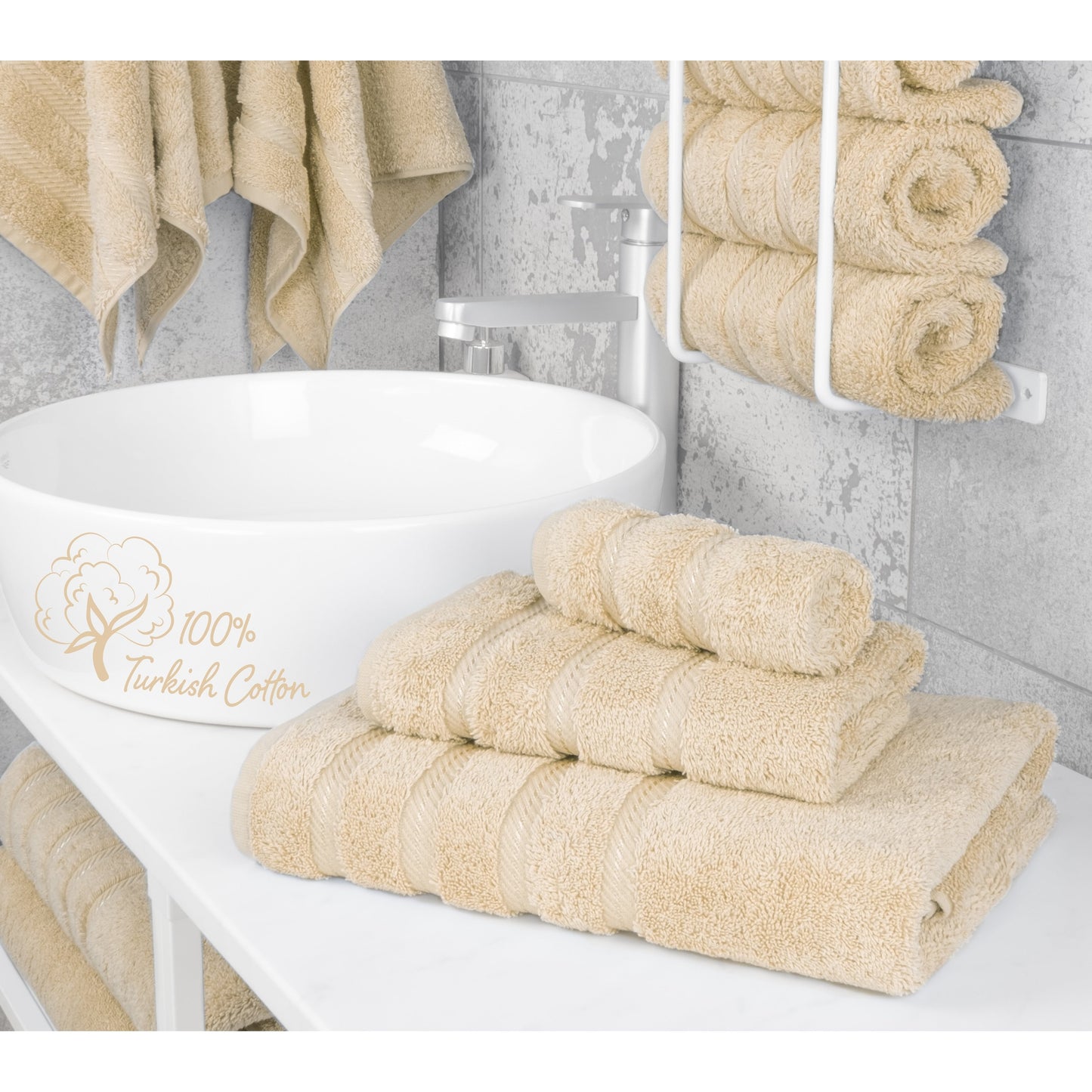 Set di asciugamani da bagno da 3 pezzi, 100% cotone, asciugamani da bagno turco di lusso, asciugamani per il viso extra large, set in saldo