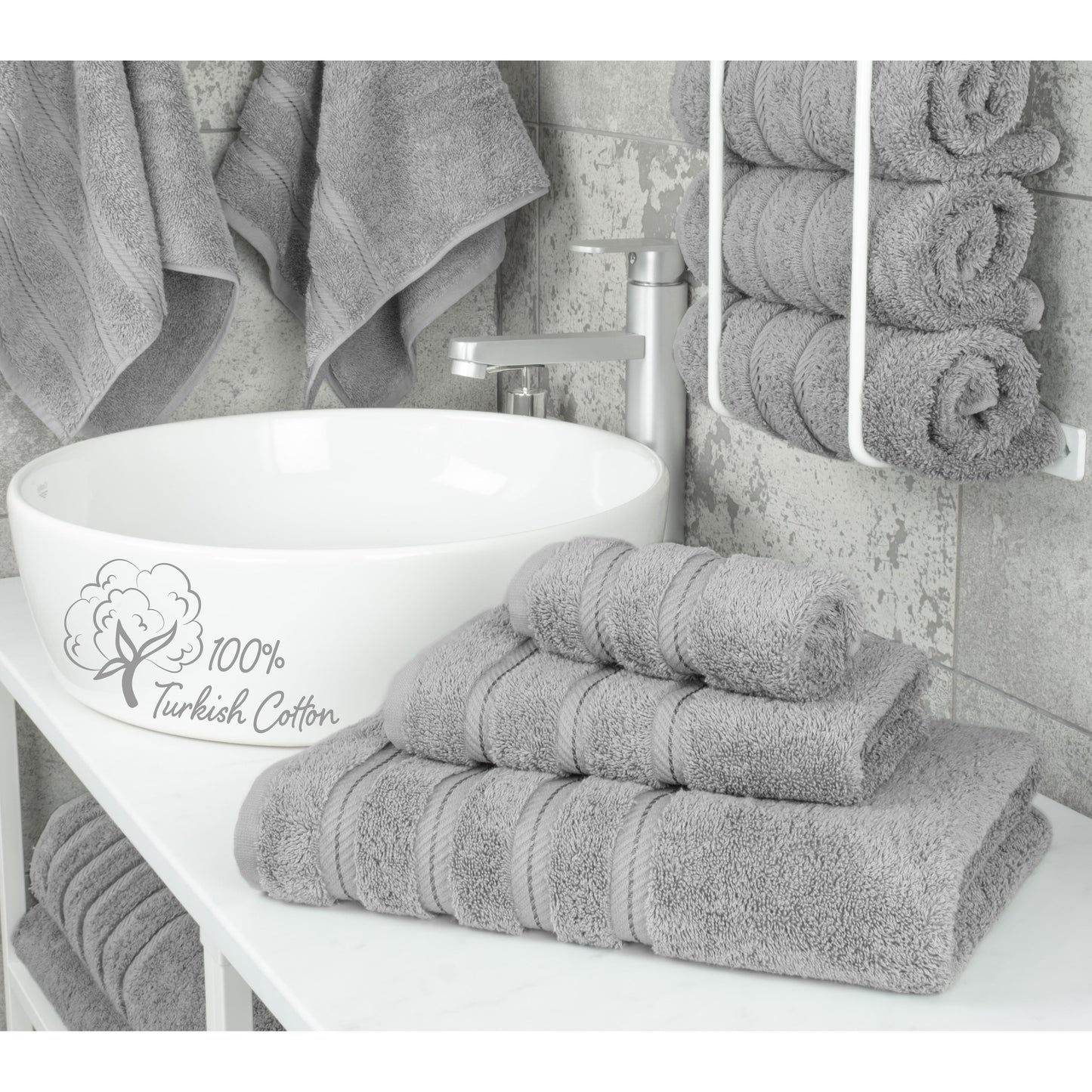 Set di asciugamani da bagno da 3 pezzi, 100% cotone, asciugamani da bagno turco di lusso, asciugamani per il viso extra large, set in saldo