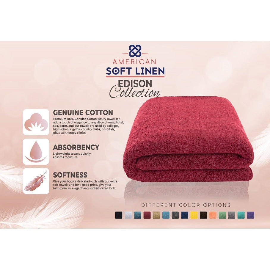 Asciugamano da bagno turco Jumbo extra large American Soft Linen 40x80 pollici, di alta qualità, morbido e lussuoso, 100% cotone filato ad anello autentico
