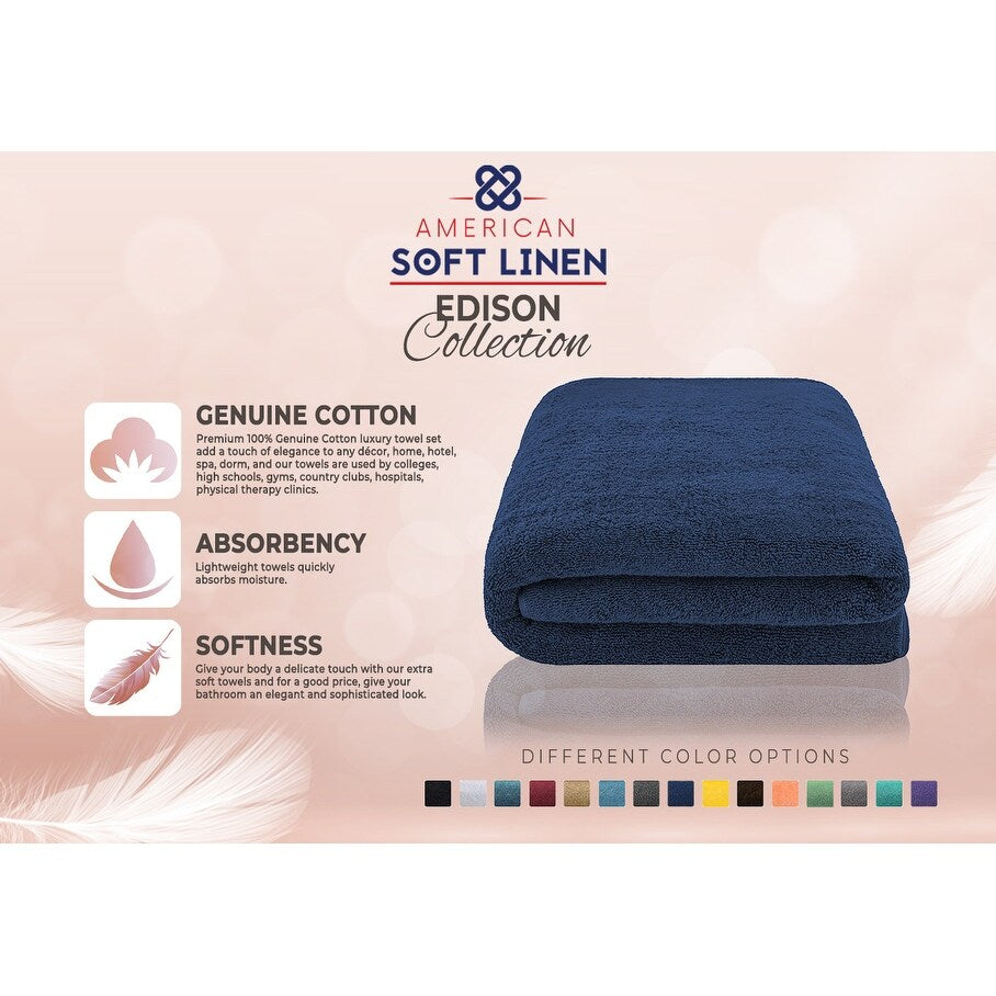 Asciugamano da bagno turco Jumbo extra large American Soft Linen 40x80 pollici, di alta qualità, morbido e lussuoso, 100% cotone filato ad anello autentico