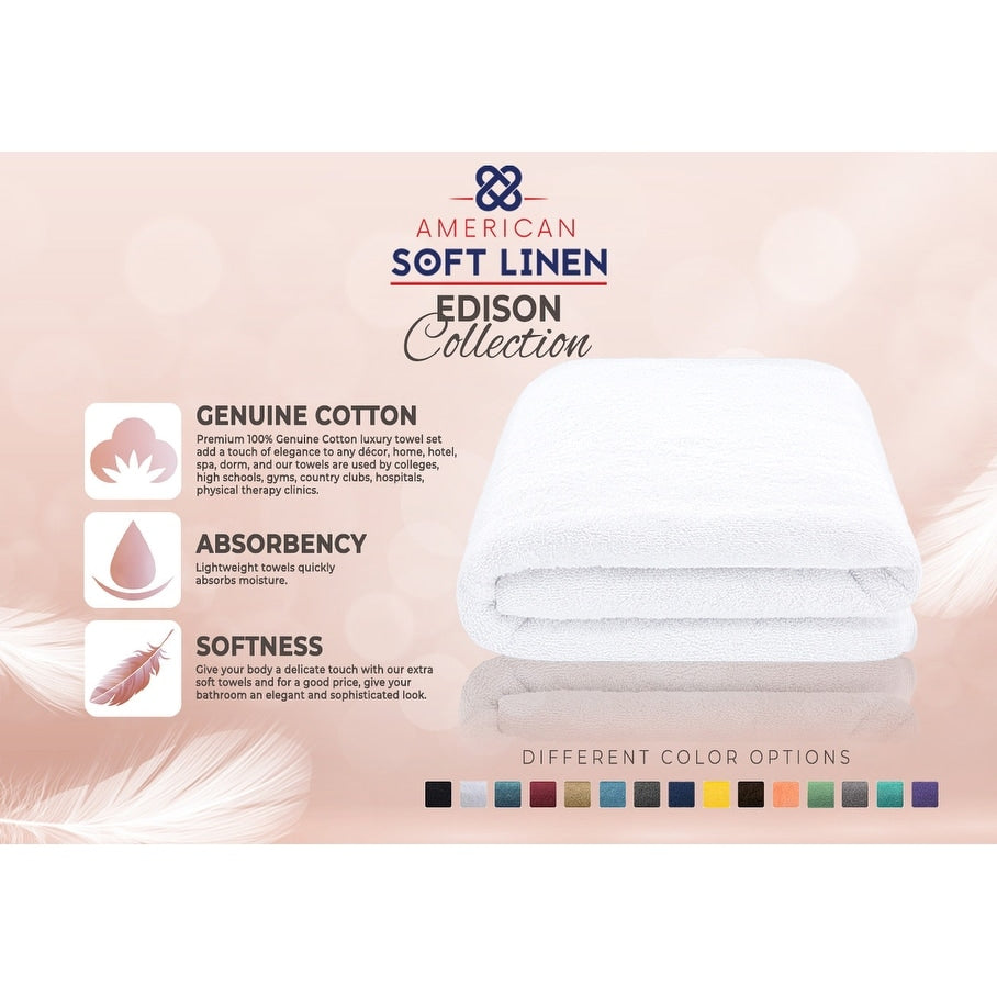 Asciugamano da bagno turco Jumbo extra large American Soft Linen 40x80 pollici, di alta qualità, morbido e lussuoso, 100% cotone filato ad anello autentico