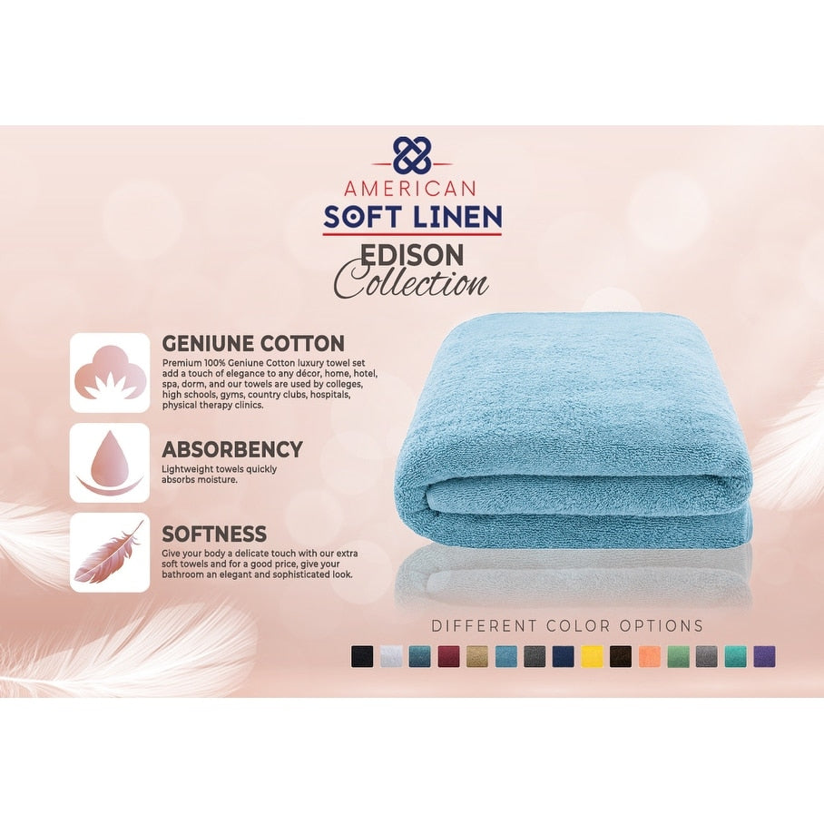 Asciugamano da bagno turco Jumbo extra large American Soft Linen 40x80 pollici, di alta qualità, morbido e lussuoso, 100% cotone filato ad anello autentico