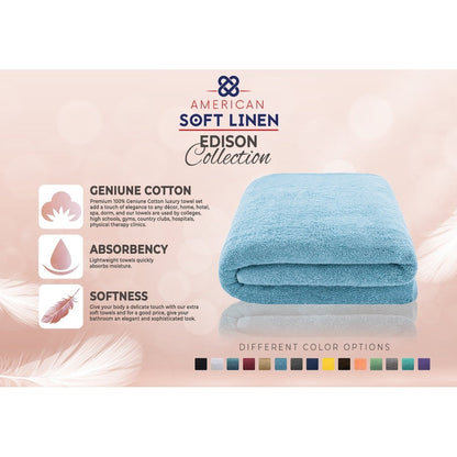 Asciugamano da bagno turco Jumbo extra large American Soft Linen 40x80 pollici, di alta qualità, morbido e lussuoso, 100% cotone filato ad anello autentico