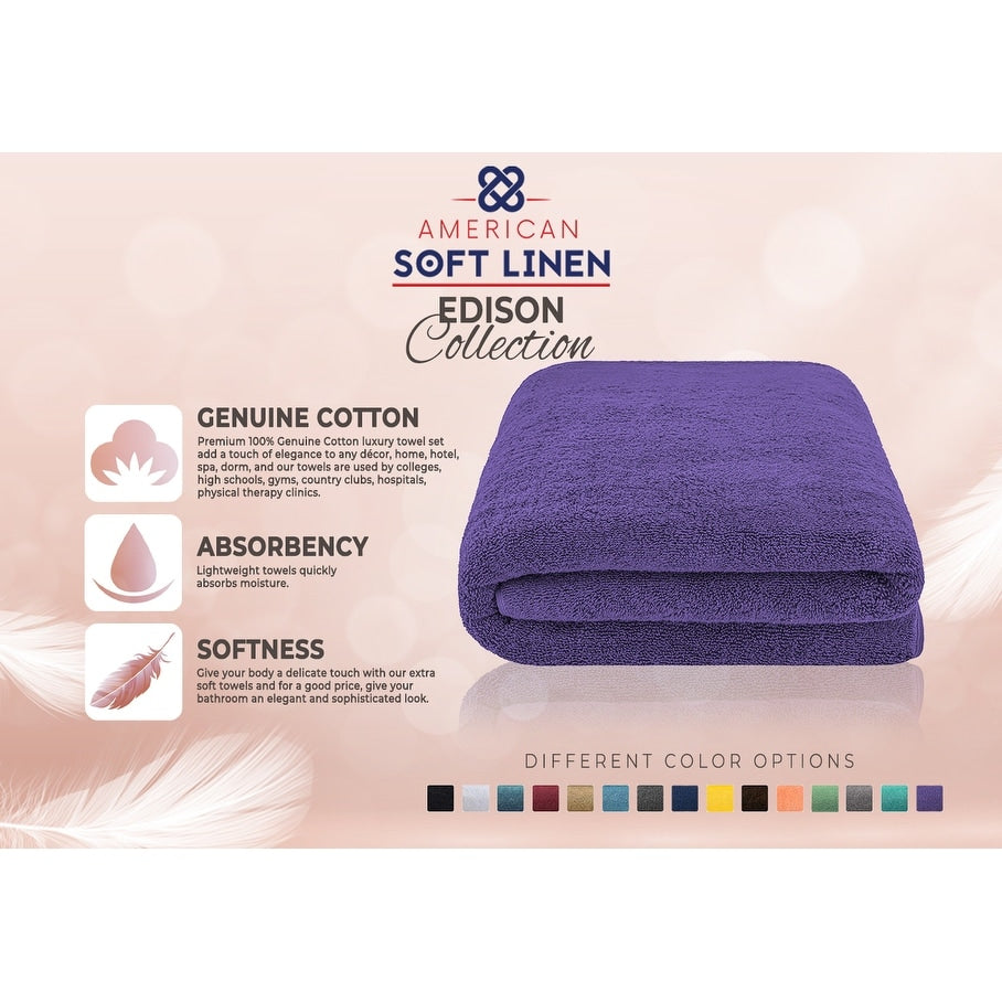 Asciugamano da bagno turco Jumbo extra large American Soft Linen 40x80 pollici, di alta qualità, morbido e lussuoso, 100% cotone filato ad anello autentico