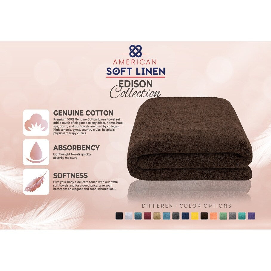 Asciugamano da bagno turco Jumbo extra large American Soft Linen 40x80 pollici, di alta qualità, morbido e lussuoso, 100% cotone filato ad anello autentico