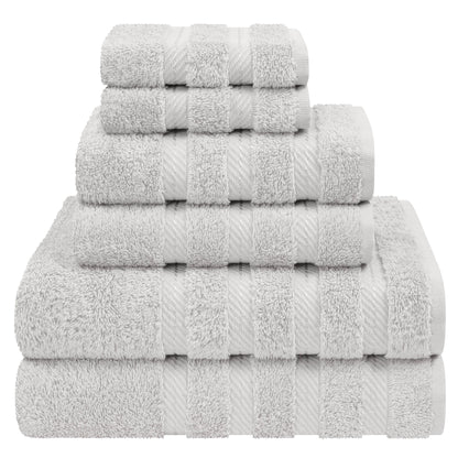 Set di asciugamani di lusso in morbido lino americano da 6 pezzi, 2 asciugamani da bagno, 2 asciugamani per le mani, 2 salviette, asciugamani turchi in cotone 100% per il bagno