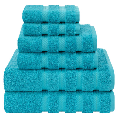 Set di asciugamani di lusso in morbido lino americano da 6 pezzi, 2 asciugamani da bagno, 2 asciugamani per le mani, 2 salviette, asciugamani turchi in cotone 100% per il bagno