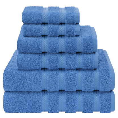 Set di asciugamani di lusso in morbido lino americano da 6 pezzi, 2 asciugamani da bagno, 2 asciugamani per le mani, 2 salviette, asciugamani turchi in cotone 100% per il bagno