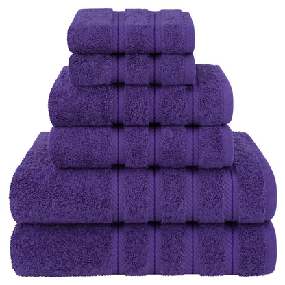 Set di asciugamani di lusso in morbido lino americano da 6 pezzi, 2 asciugamani da bagno, 2 asciugamani per le mani, 2 salviette, asciugamani turchi in cotone 100% per il bagno