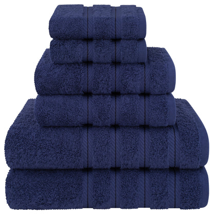 Set di asciugamani di lusso in morbido lino americano da 6 pezzi, 2 asciugamani da bagno, 2 asciugamani per le mani, 2 salviette, asciugamani turchi in cotone 100% per il bagno