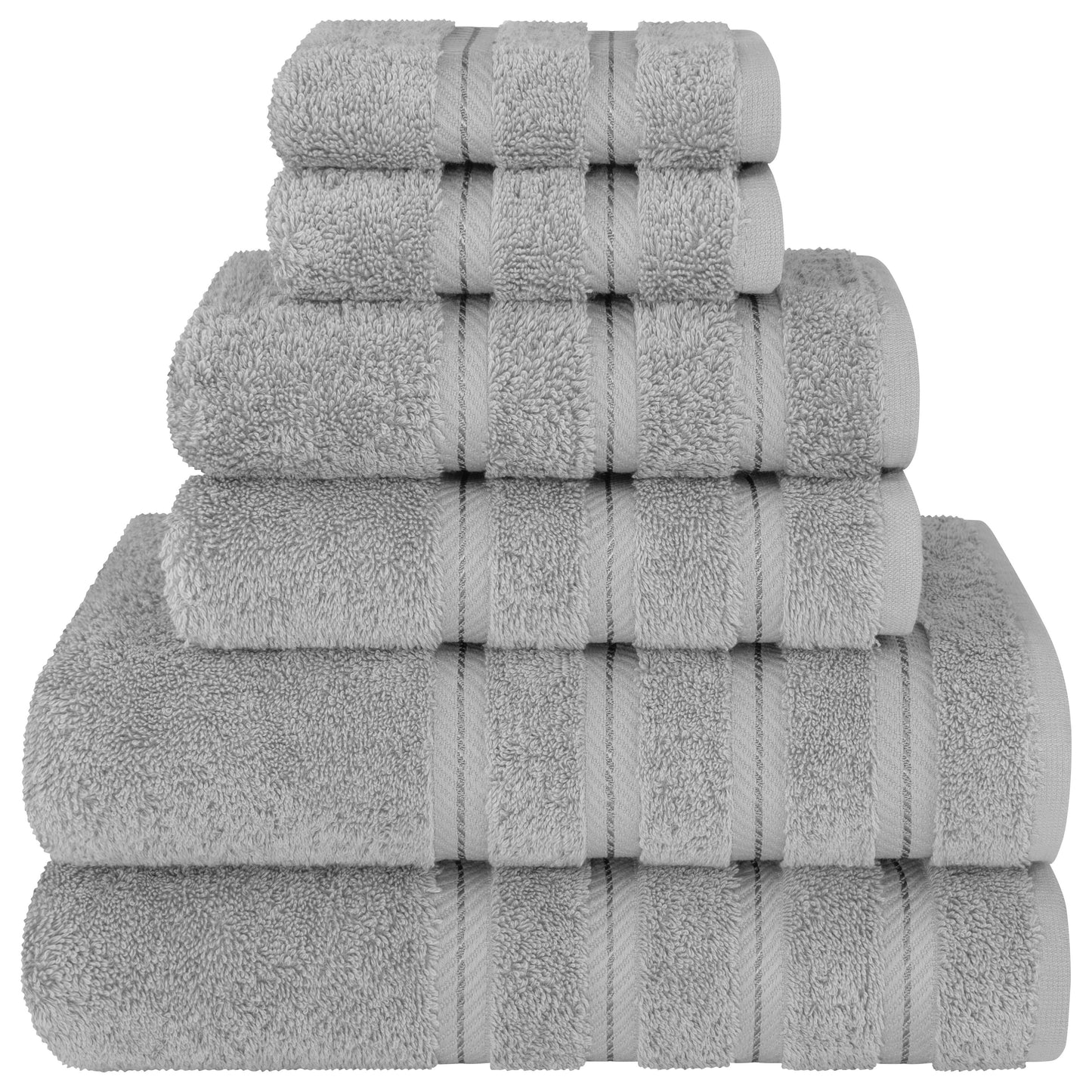 Set di asciugamani di lusso in morbido lino americano da 6 pezzi, 2 asciugamani da bagno, 2 asciugamani per le mani, 2 salviette, asciugamani turchi in cotone 100% per il bagno