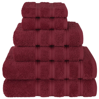 Set di asciugamani di lusso in morbido lino americano da 6 pezzi, 2 asciugamani da bagno, 2 asciugamani per le mani, 2 salviette, asciugamani turchi in cotone 100% per il bagno