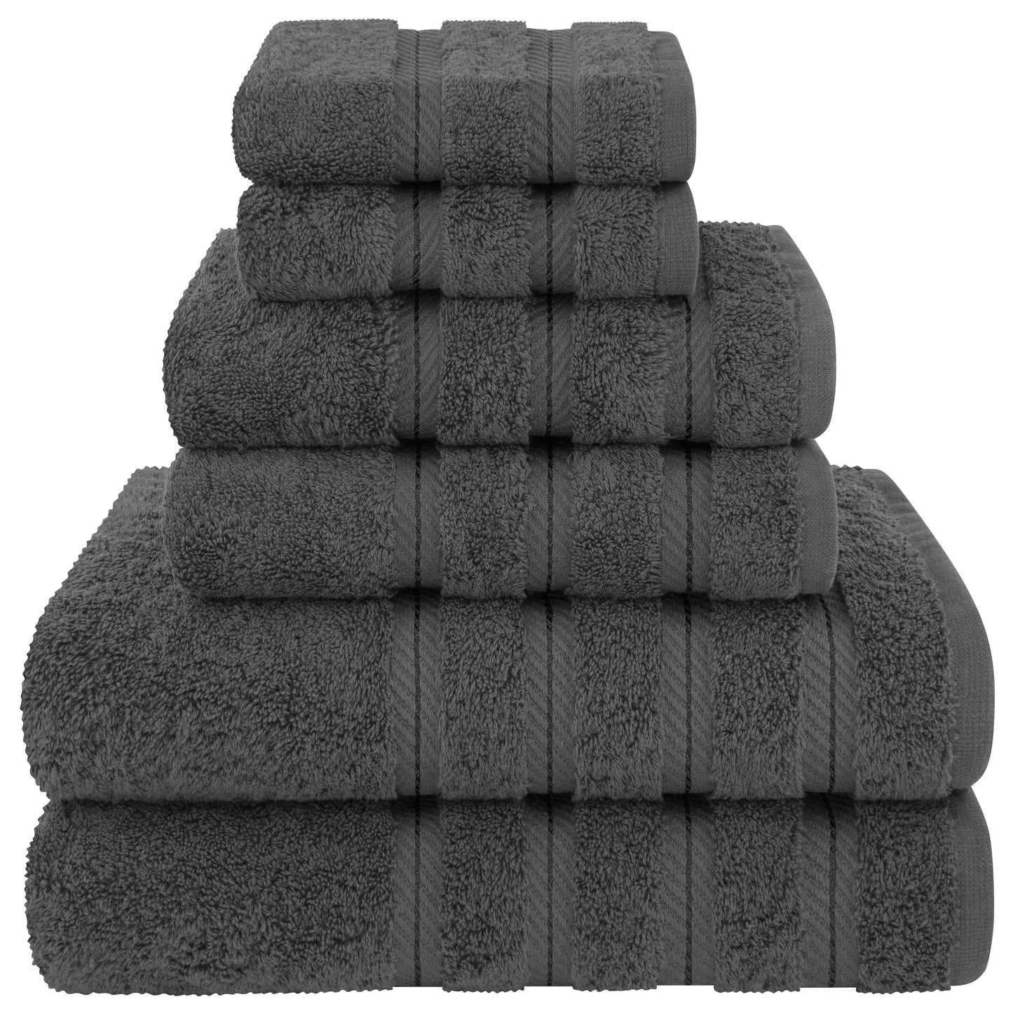 Set di asciugamani di lusso in morbido lino americano da 6 pezzi, 2 asciugamani da bagno, 2 asciugamani per le mani, 2 salviette, asciugamani turchi in cotone 100% per il bagno