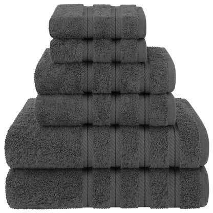 Set di asciugamani di lusso in morbido lino americano da 6 pezzi, 2 asciugamani da bagno, 2 asciugamani per le mani, 2 salviette, asciugamani turchi in cotone 100% per il bagno