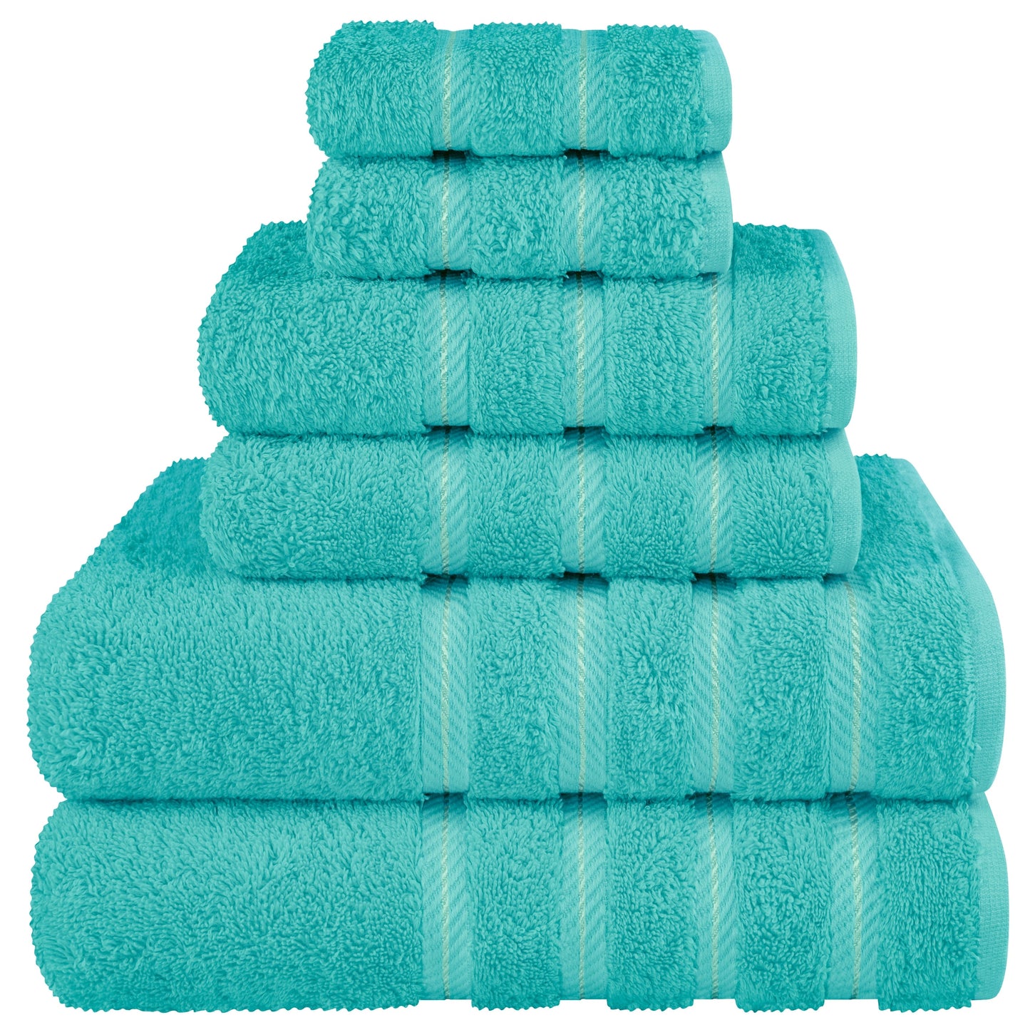 Set di asciugamani di lusso in morbido lino americano da 6 pezzi, 2 asciugamani da bagno, 2 asciugamani per le mani, 2 salviette, asciugamani turchi in cotone 100% per il bagno