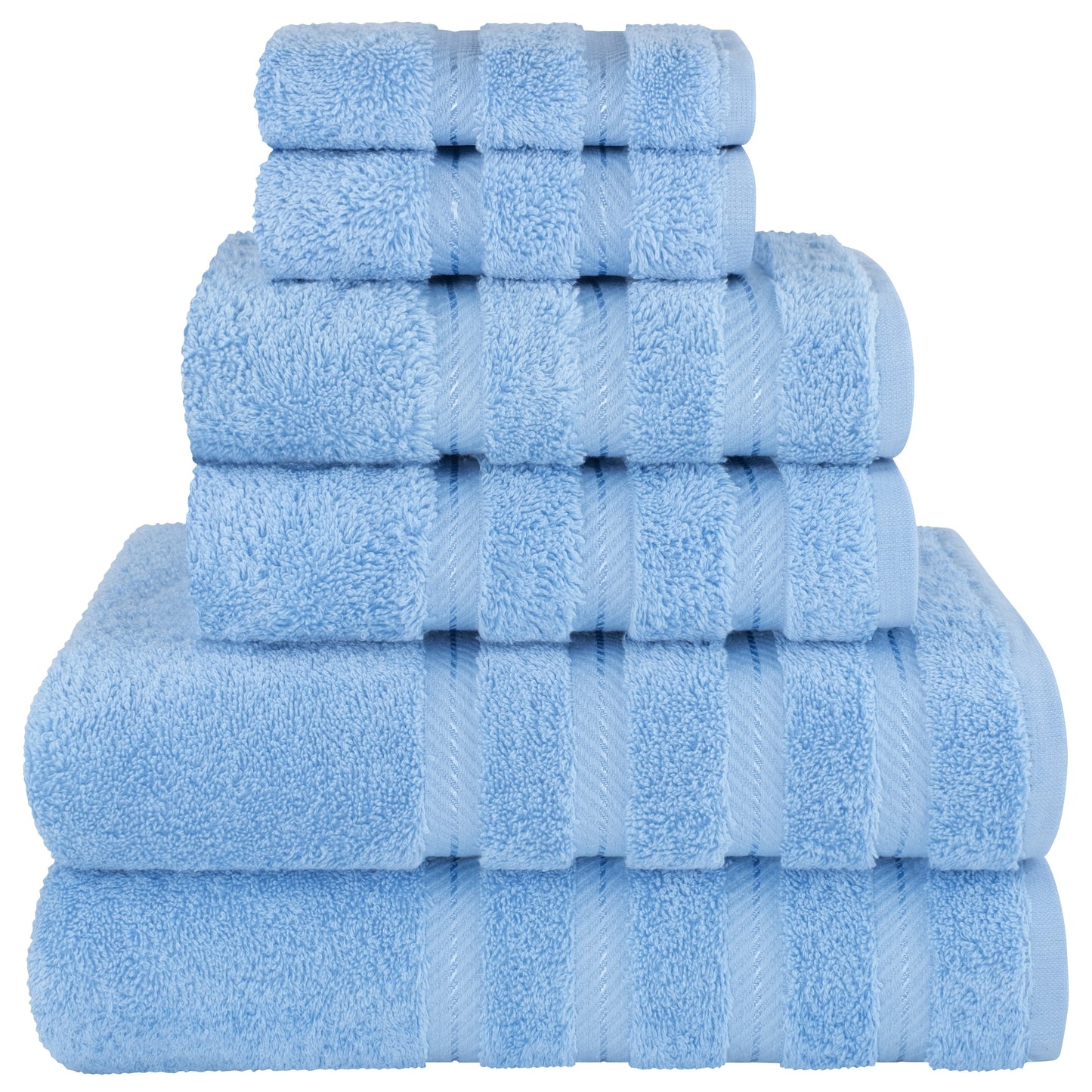 Set di asciugamani di lusso in morbido lino americano da 6 pezzi, 2 asciugamani da bagno, 2 asciugamani per le mani, 2 salviette, asciugamani turchi in cotone 100% per il bagno
