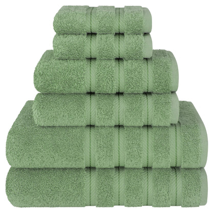 Set di asciugamani di lusso in morbido lino americano da 6 pezzi, 2 asciugamani da bagno, 2 asciugamani per le mani, 2 salviette, asciugamani turchi in cotone 100% per il bagno