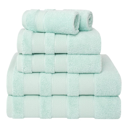 Set di asciugamani da bagno Salem in morbido lino americano, 6 pezzi di asciugamani per il bagno, grandi, 100% cotone, 2 asciugamani da bagno, 2 asciugamani per le mani, 2 salviette.