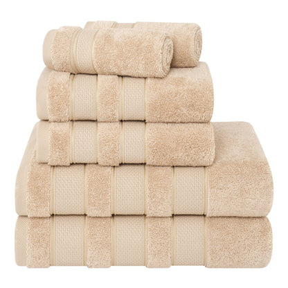 Set di asciugamani da bagno Salem in morbido lino americano, 6 pezzi di asciugamani per il bagno, grandi, 100% cotone, 2 asciugamani da bagno, 2 asciugamani per le mani, 2 salviette.
