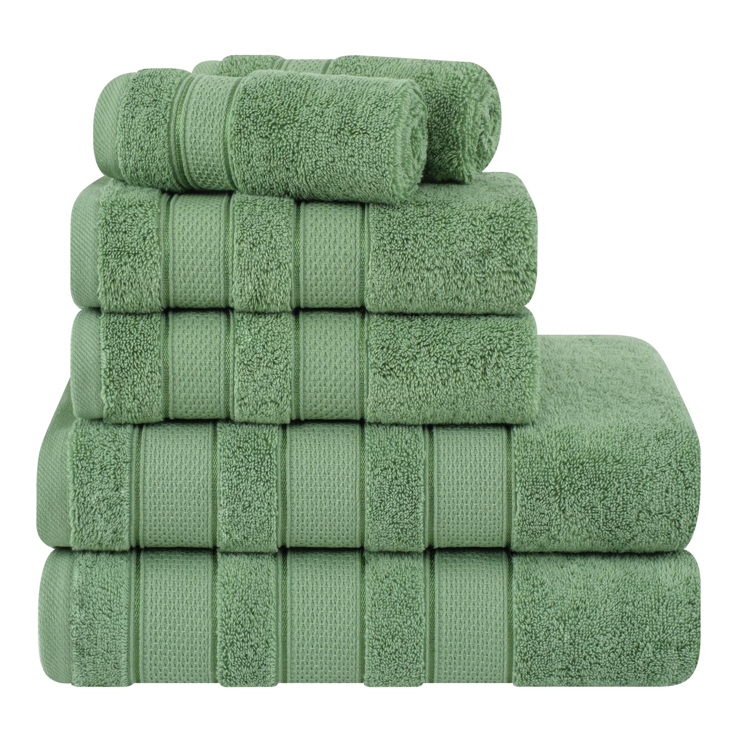 Set di asciugamani da bagno Salem in morbido lino americano, 6 pezzi di asciugamani per il bagno, grandi, 100% cotone, 2 asciugamani da bagno, 2 asciugamani per le mani, 2 salviette.