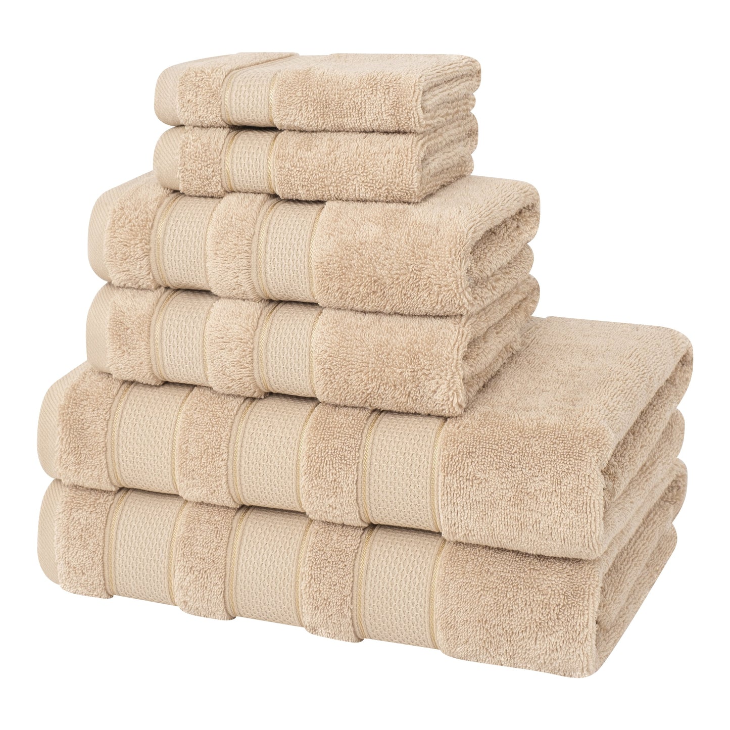 Set di asciugamani da bagno Salem in morbido lino americano, 6 pezzi di asciugamani per il bagno, grandi, 100% cotone, 2 asciugamani da bagno, 2 asciugamani per le mani, 2 salviette.