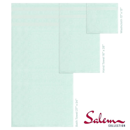 Set di asciugamani da bagno Salem in morbido lino americano, 6 pezzi di asciugamani per il bagno, grandi, 100% cotone, 2 asciugamani da bagno, 2 asciugamani per le mani, 2 salviette.