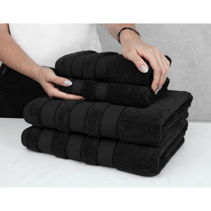 Set di asciugamani da bagno Salem in morbido lino americano, 6 pezzi di asciugamani per il bagno, grandi, 100% cotone, 2 asciugamani da bagno, 2 asciugamani per le mani, 2 salviette.