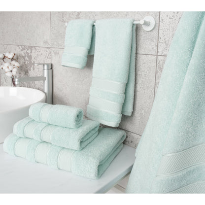 Set di asciugamani da bagno Salem in morbido lino americano, 6 pezzi di asciugamani per il bagno, grandi, 100% cotone, 2 asciugamani da bagno, 2 asciugamani per le mani, 2 salviette.