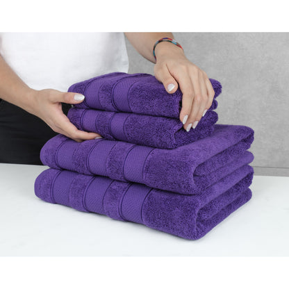 Set di asciugamani da bagno Salem in morbido lino americano, 6 pezzi di asciugamani per il bagno, grandi, 100% cotone, 2 asciugamani da bagno, 2 asciugamani per le mani, 2 salviette.