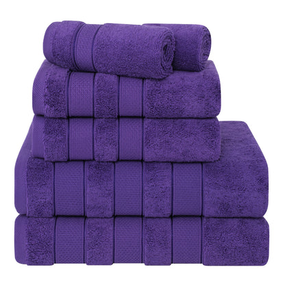 Set di asciugamani da bagno Salem in morbido lino americano, 6 pezzi di asciugamani per il bagno, grandi, 100% cotone, 2 asciugamani da bagno, 2 asciugamani per le mani, 2 salviette.