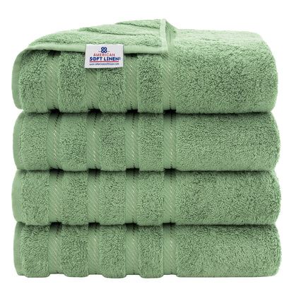 Asciugamani da bagno turchi in lino morbido americano 100% cotone, grandi, confezione da 4, set da bagno di qualità per spa e hotel di lusso
