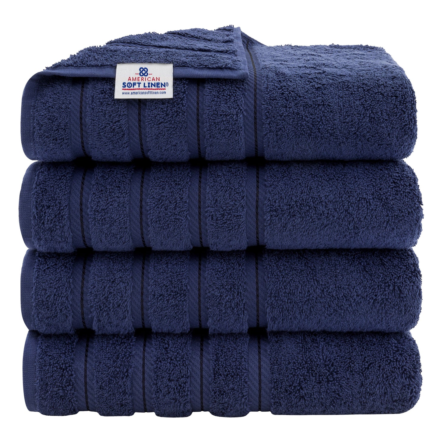 Asciugamani da bagno turchi in lino morbido americano 100% cotone, grandi, confezione da 4, set da bagno di qualità per spa e hotel di lusso