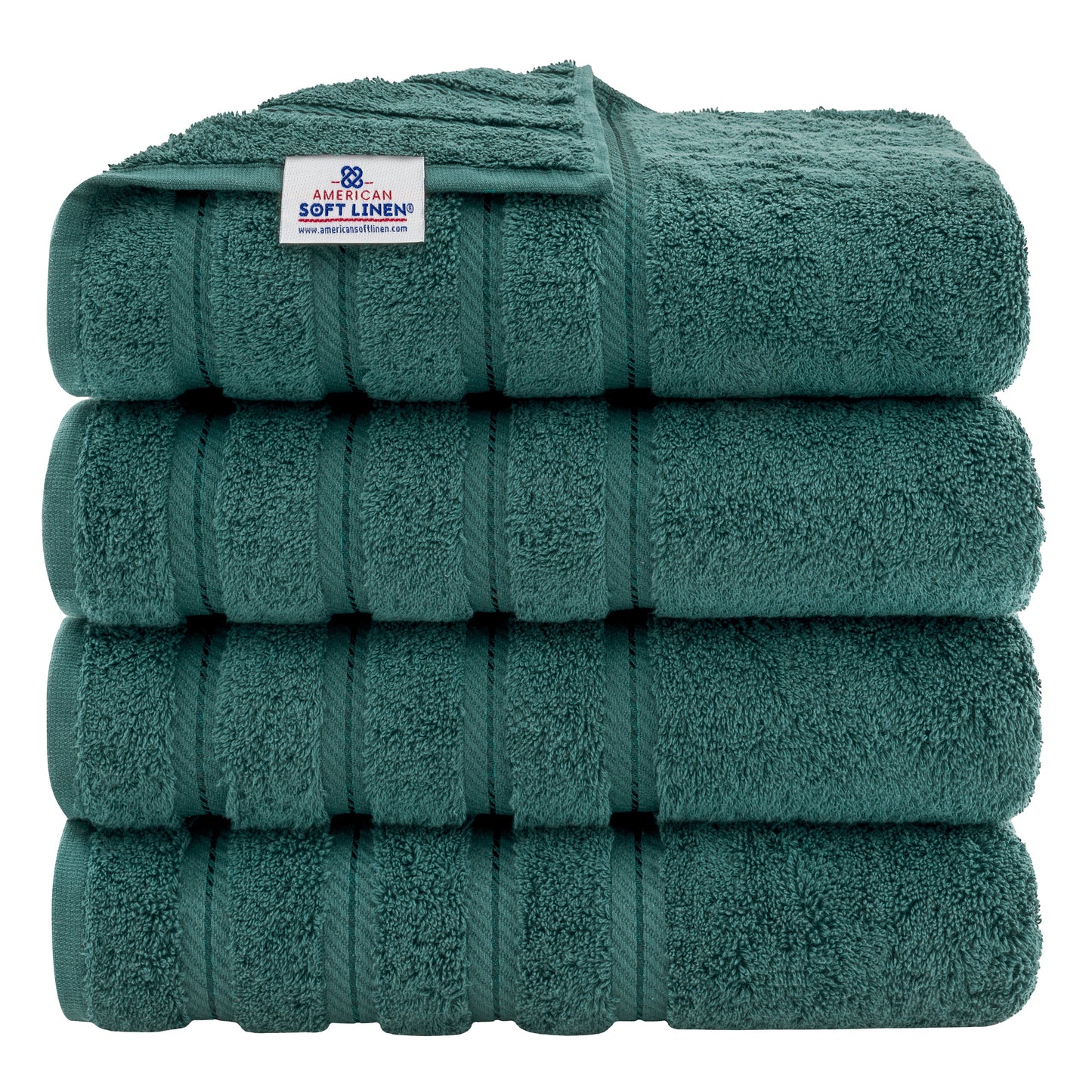 Asciugamani da bagno turchi in lino morbido americano 100% cotone, grandi, confezione da 4, set da bagno di qualità per spa e hotel di lusso
