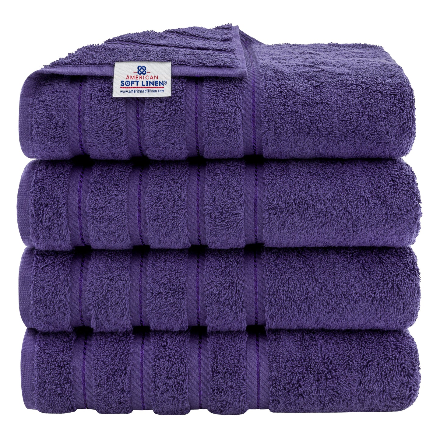 Asciugamani da bagno turchi in lino morbido americano 100% cotone, grandi, confezione da 4, set da bagno di qualità per spa e hotel di lusso