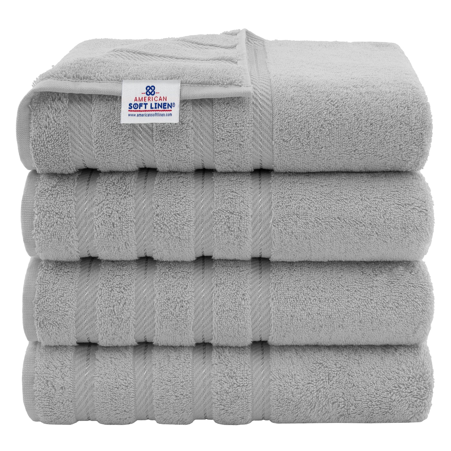 Asciugamani da bagno turchi in lino morbido americano 100% cotone, grandi, confezione da 4, set da bagno di qualità per spa e hotel di lusso
