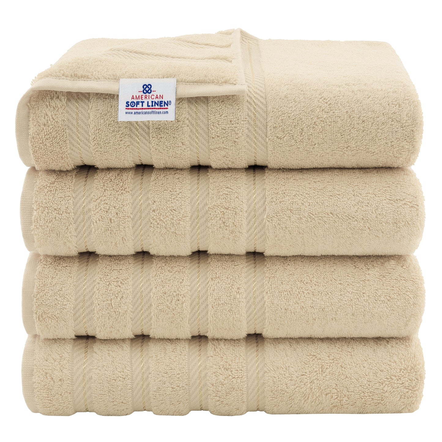 Asciugamani da bagno turchi in lino morbido americano 100% cotone, grandi, confezione da 4, set da bagno di qualità per spa e hotel di lusso
