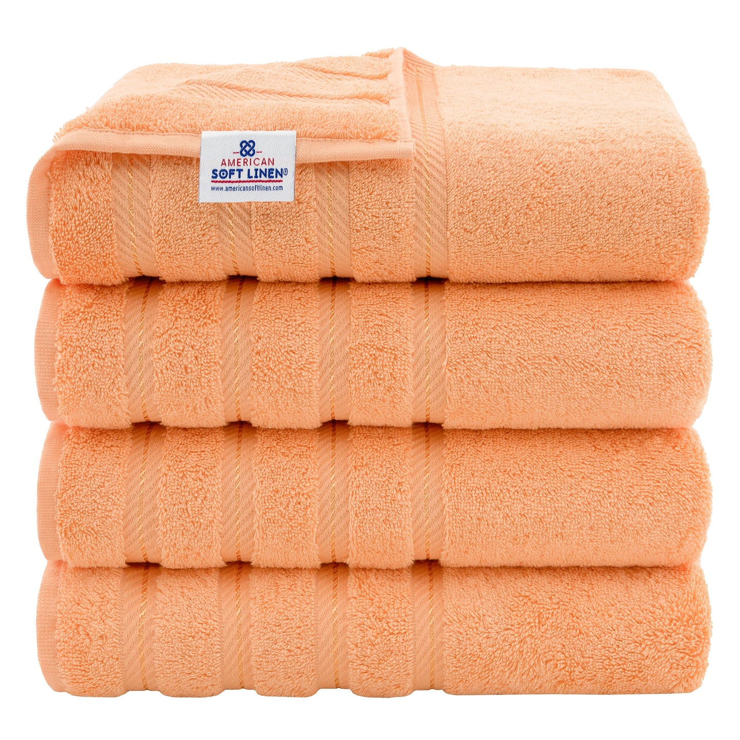 Asciugamani da bagno turchi in lino morbido americano 100% cotone, grandi, confezione da 4, set da bagno di qualità per spa e hotel di lusso
