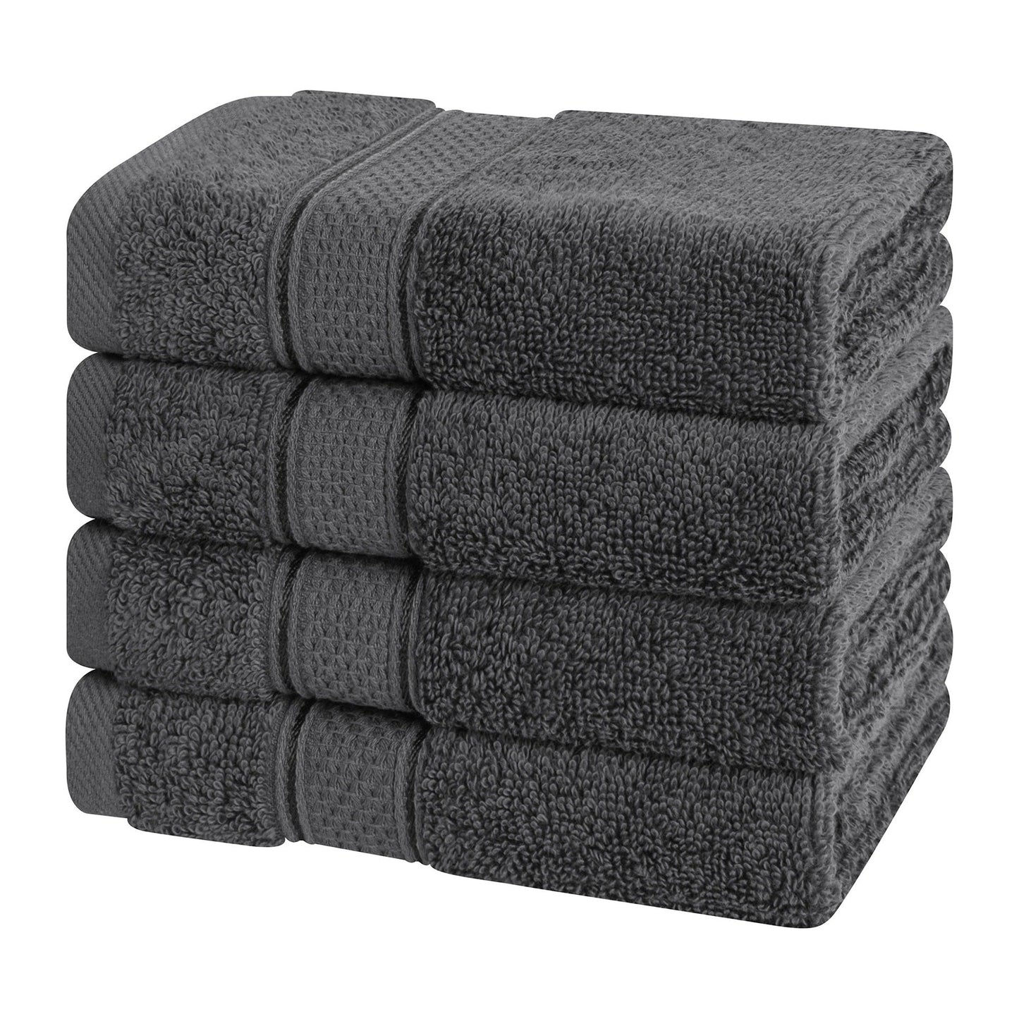 American Soft Linen, set di 4 asciugamani di lusso Salem, 100% cotone pettinato, 13 x 13 asciugamani