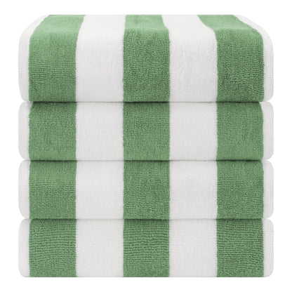 American Soft Linen, teli mare 100% cotone, confezione da 4, teli piscina a righe Cabana 30 x 60 cm